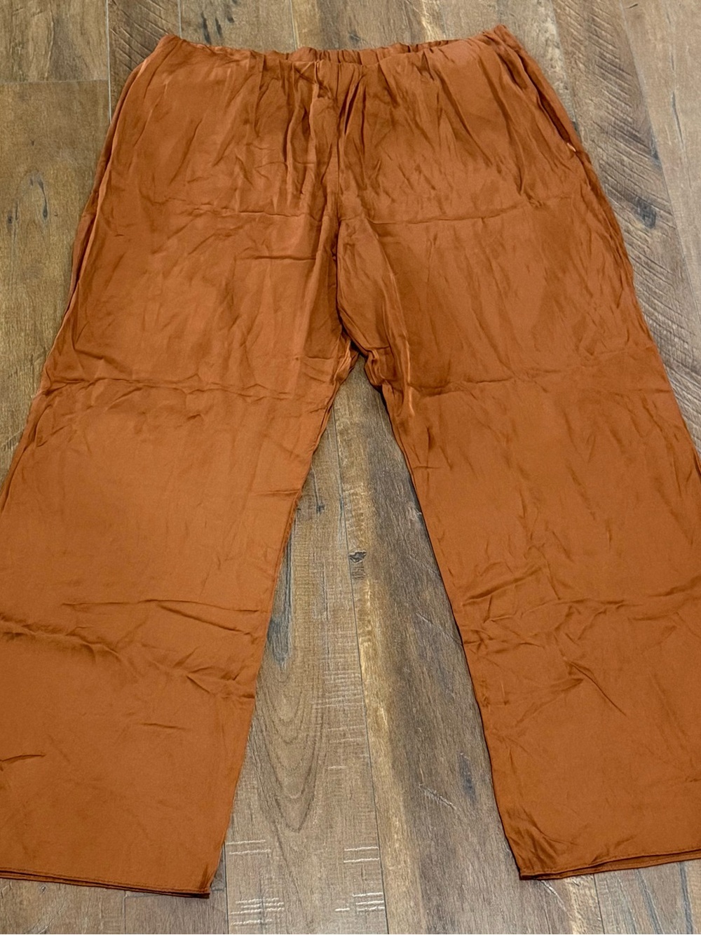 Good American Wide Leg Pants in Rust